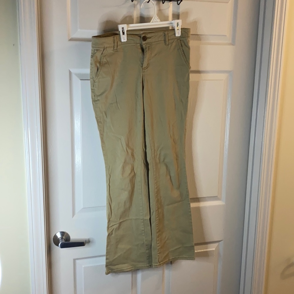 Khaki bootcut pants
